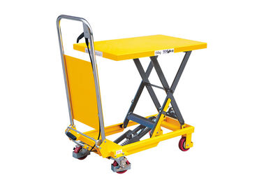 Mini Manual Mechanical Scissor Lift Table 150kg With Safety Wheel Guard